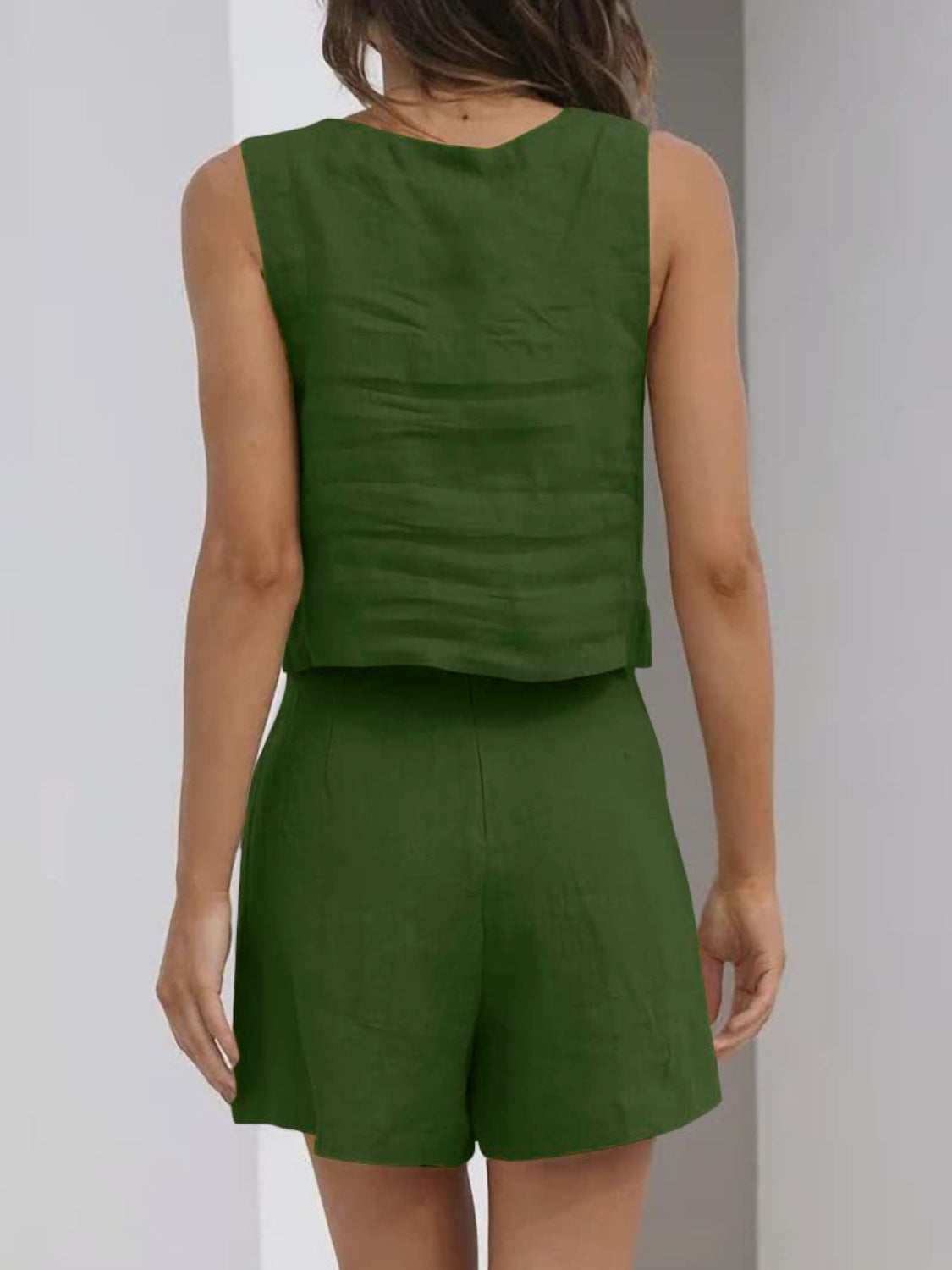 Square Neck Wide Strap Top and Shorts Set